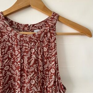 Old navy | burgundy halter swing dress with white floral pattern